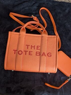 Orange Shoulder Bag And Matching Wallet